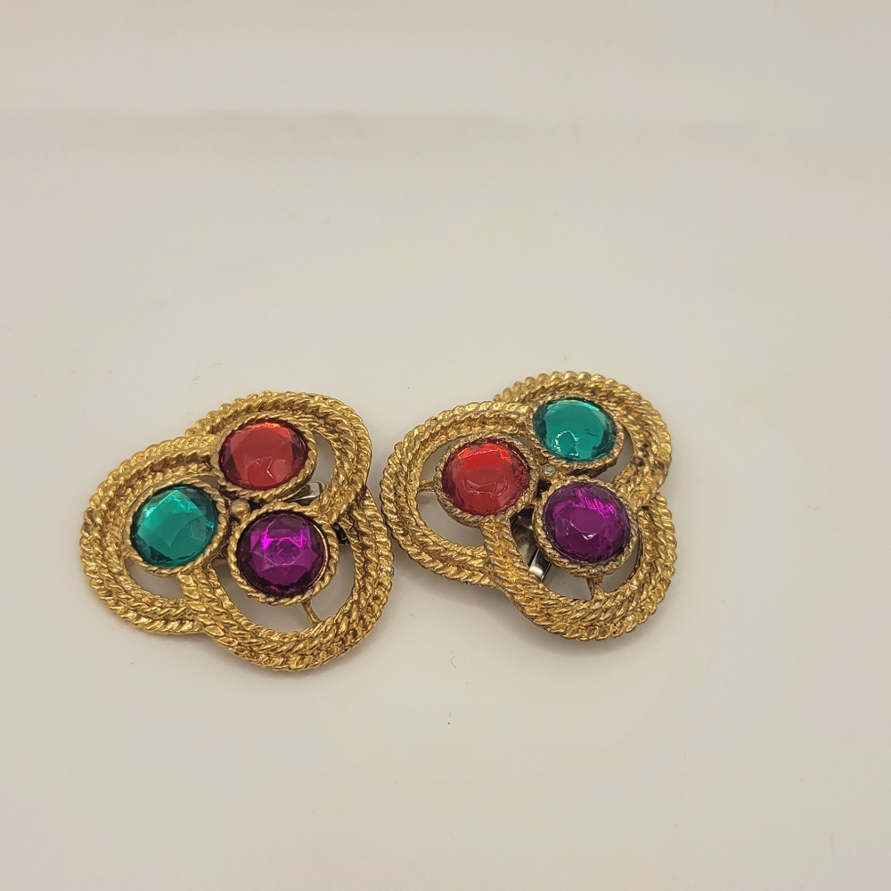Vintage Bluette Made in France Fruit Salad Shoe clips